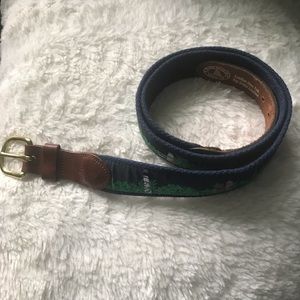 Mens Belt Nylon Canvas Lighthouses Brass Buckle